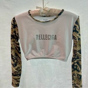 RELLECIGA Women's Long Line Bikini Sporty Swim Athletic Cropped Swim top Small